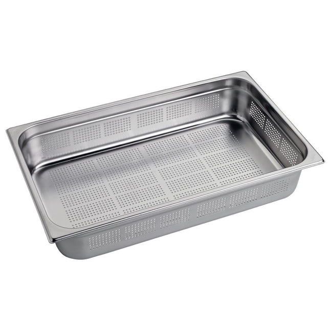 Perforated Stainless Steel Gastronorm Pan GN 1/1 10cm Deep | Gastro M