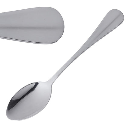 Polished 18/0 Stainless Steel Baguette Dessert Spoons (12 pcs) | Olympia
