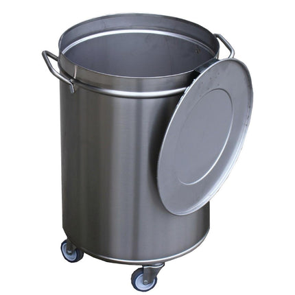 Stainless Steel Mobile Waste Bin with Lid | Gastro M | 90L