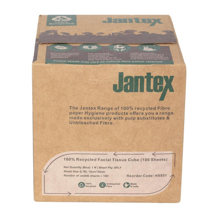 Recycled Facial Wipes Green | Jantex | 100 Sheets 3