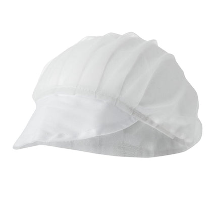 White Nylon Hairnet with Visor | Whites | Universal Size 6