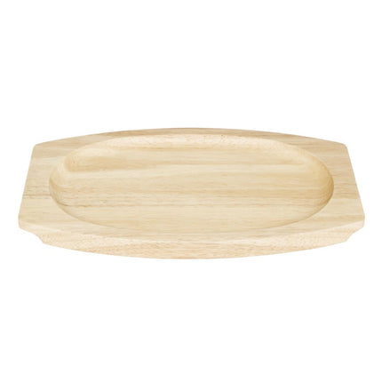 Hevea Wood Oval Sizzler Plate Base 335x205mm | Olympia 2