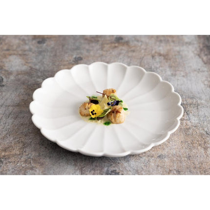 White Scalloped Plates 276mm | Olympia Bloom | Set of 4 3