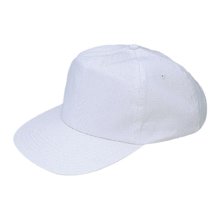 White Baseball Cap | Adjustable | 65% Polyester, 35% Cotton