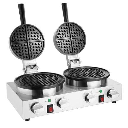 Double Round Belgian Waffle Maker | Buffalo | Stainless Steel | Commercial Grade 3