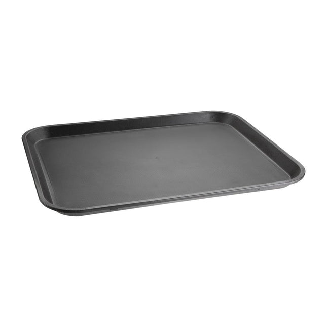 Black Non-Slip Polypropylene Serving Tray 40.5x30.5cm | Olympia Kristallon