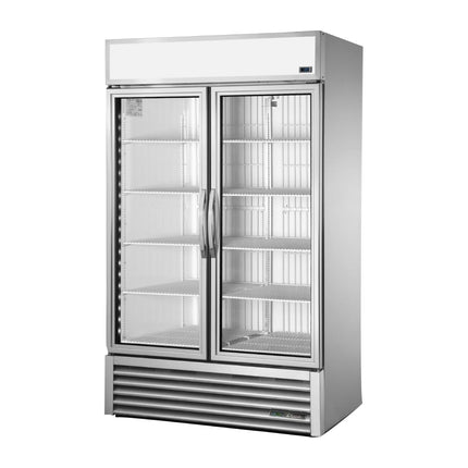 Vertical Display Freezer with Dual Glass Doors | True GDM-43F-HC-TSL01 Alu