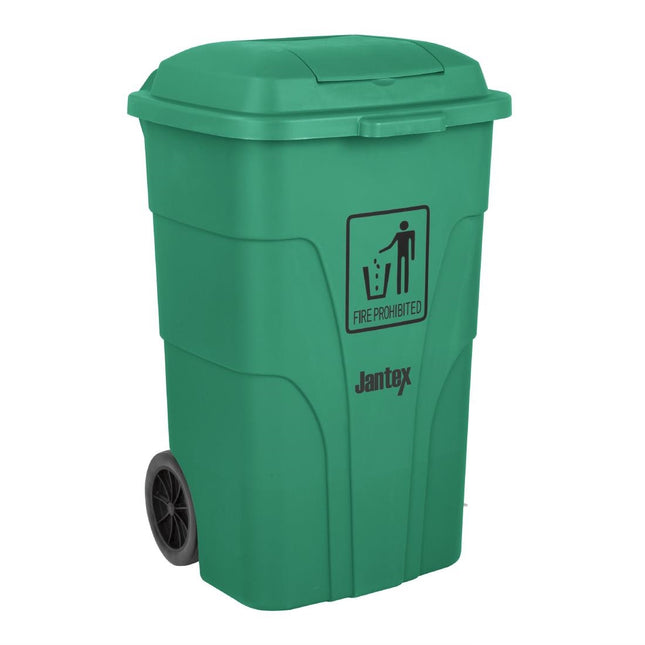 120L Waste Container with Foot Pedal Green | Jantex