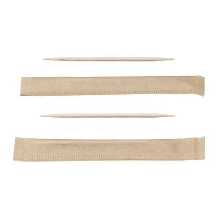 FSC® Wooden Two-Point Toothpick Individually Wrapped 65 mm | Sier Disposables