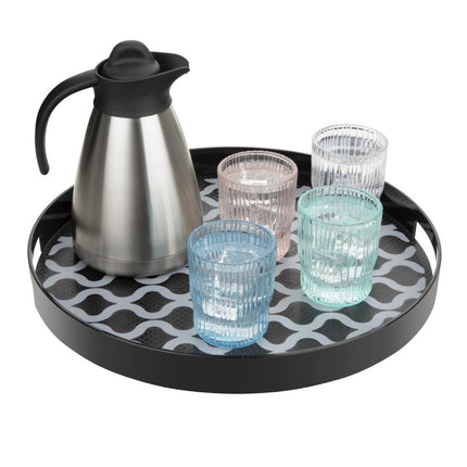 Round Kristallon Polycarbonate Non-Slip Tray with Handles 405mm | Olympia 6