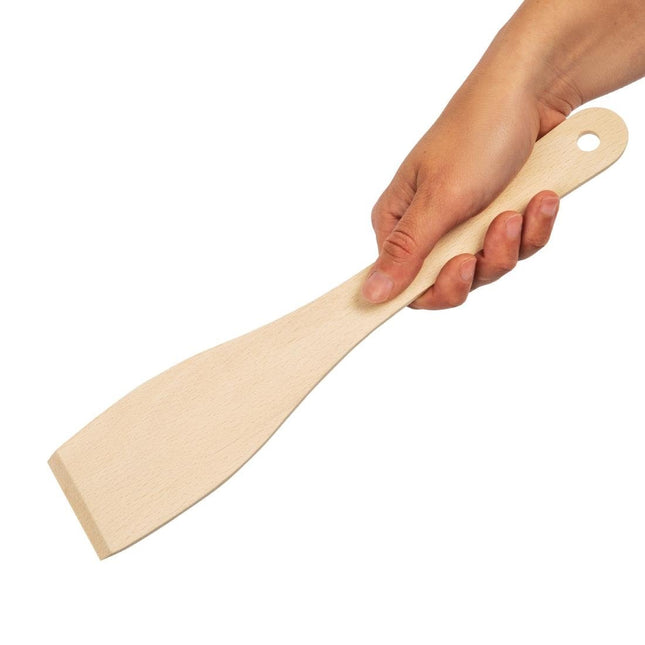 Wooden Spatula 30cm | Nisbets Essentials | Suitable for Non-Stick Cookware 2