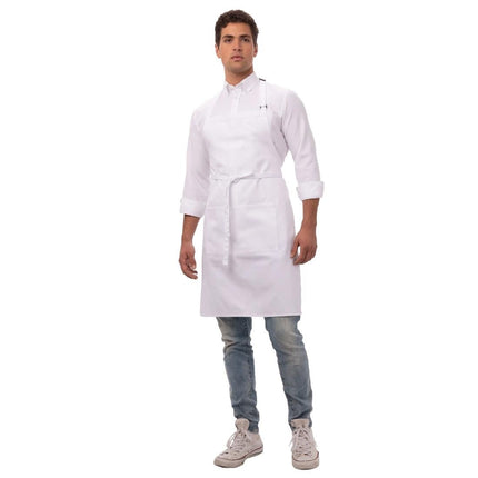 Adjustable White Halter Apron with Double Pocket | Chef Works