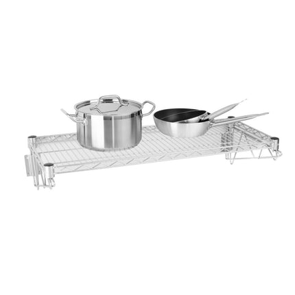 Chrome Steel Wire Wall Shelf Grid 91cm | Vogue 2