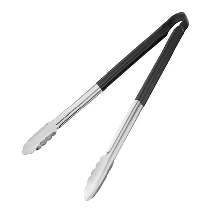 Black Color-Coded Stainless Steel Serving Tongs 40.5cm | Hygiplas