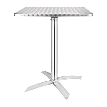 Bolero Square Aluminum Folding Table with Stainless Steel Top 60cm