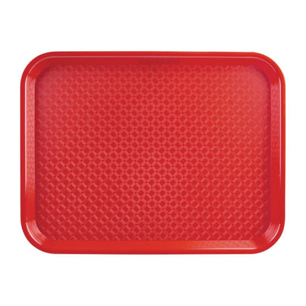 Polypropylene Serving Tray with Anti-Slip Texture | Olympia Kristallon | 30.5 x 41.5 cm | Red