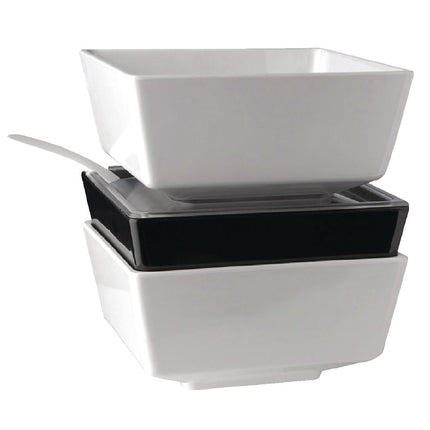 Square Melamine Bowl Black 19x19cm | APS Float 4