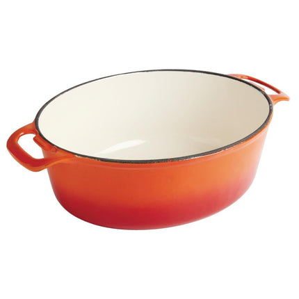 Oval Cast Iron Casserole Orange 5L | Vogue 4