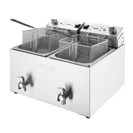 Double Electric Fryer with Timer | Buffalo | 2 x 8L Tanks | 2 x 2.9kW Elements 5