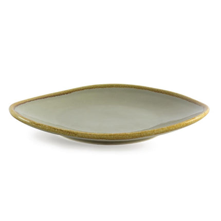 Triangular Plates 28cm Mos Green | Olympia Kiln Collection | Set of 4 3