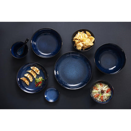 Midnight Blue Reactive Glaze Coupe Plate 255mm | Olympia Luna | Earthenware 7