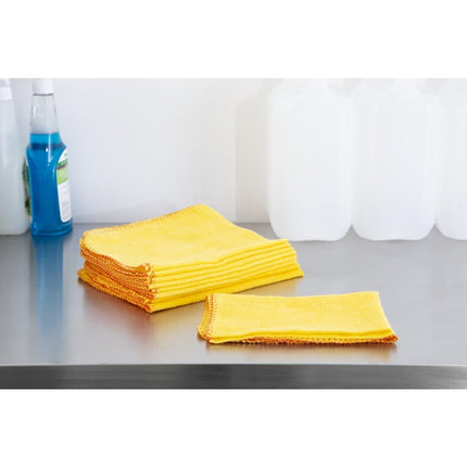 Jantex Yellow Cotton Cleaning Cloths 50.8x40.6cm | Pack of 10 2