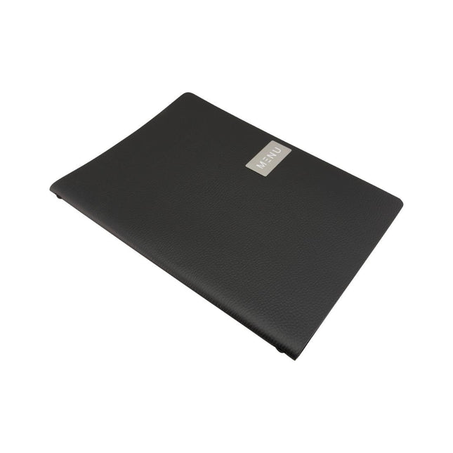 Black Raw Leather A4 Menu Book Cover | Securit Leather Series 2