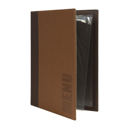 Synthetic Leather Menu Holder A4 Brown | Securit Trendy 5