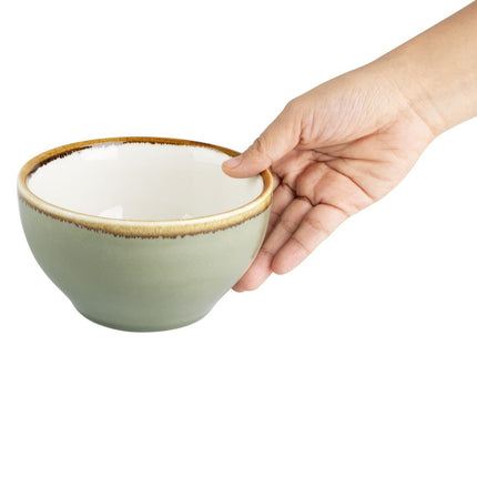 Ceramic Kiln Moss Green Bowls 14cm | Olympia 3