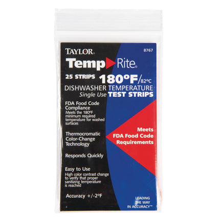 Dishwasher Temperature Test Strips | 25 Pieces