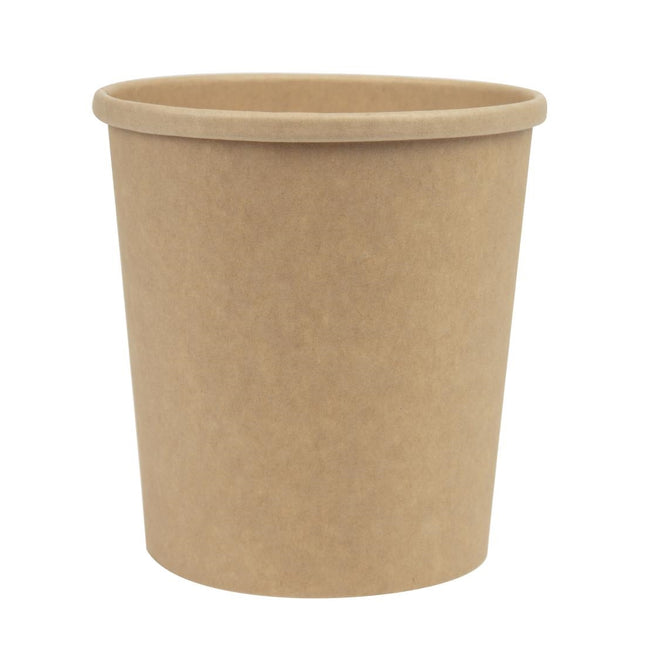 Microwave-Safe Kraft Soup Bowls 450ml with Steam Vent Lids | Colpac