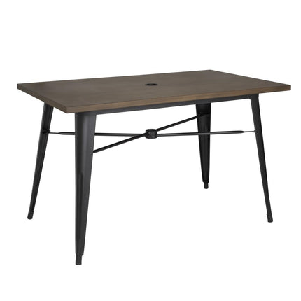 Aluminijasta zunanja mizica temen lesni efekt 120x76x76cm | Bolero