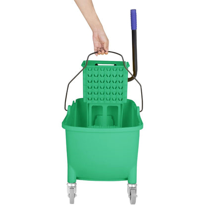 30L Mop Bucket with Foot Pedal Release Green | Jantex Kentucky 6