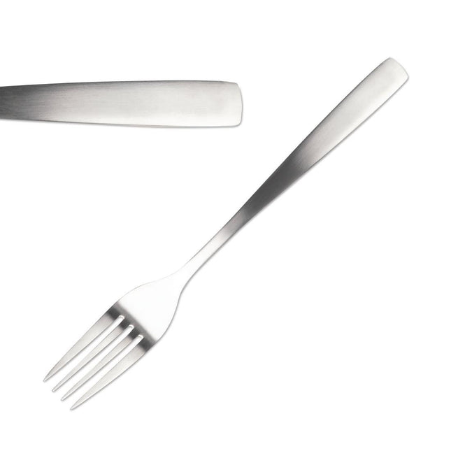 Satin Dessert Forks 18.3cm | Comas | 12 Pieces | Polished 18/0 Stainless Steel