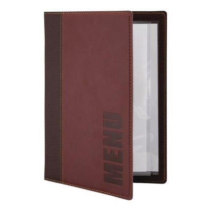 Synthetic Leather Menu Holder A5 Burgundy | Securit Trendy 4