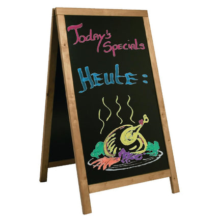 Securit Duplo Double-Lacquered Teakwood Sidewalk Chalkboard 120x68cm 2