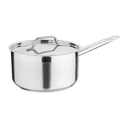 Stainless Steel Induction Saucepan 3L 20cm with Lid | Nisbets Essentials