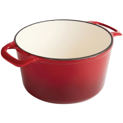Round Induction Cast Iron Casserole Red 3.2L | Vogue 5