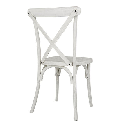 Cross-Back Resin Chairs Limewash | Bolero Manhattan | Set of 4 3