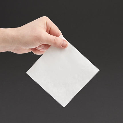 Recyclable White Cocktail Napkins 1/4 Fold | Fiesta | 240mm 4