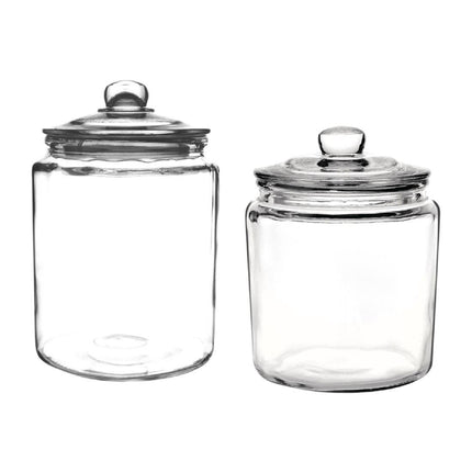 Olympia Biscotti Glass Storage Jars with Lids 6.3L and 3.8L
