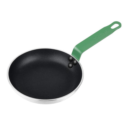 Non-Stick Frying Pan 200mm with Green Handle | Hygiplas Teflon Platinum Plus