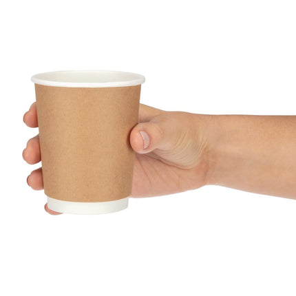 Recyclable Double Wall Kraft Coffee Cups 225ml | Fiesta | 25 Pieces 4