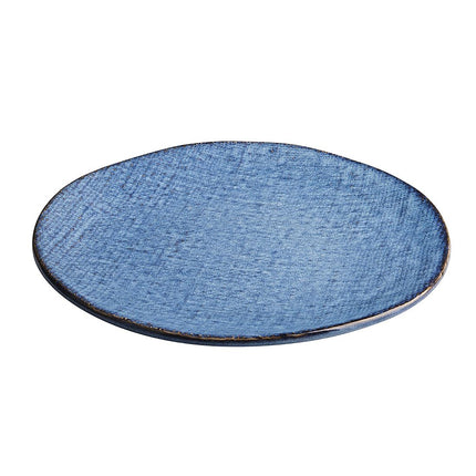 Porcelain Blue Coupe Plates with Denim Texture | Olympia | 230mm 2