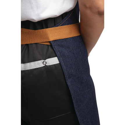 Blue Denim Halter Apron with Adjustable Neck and Double Pockets | Southside 10