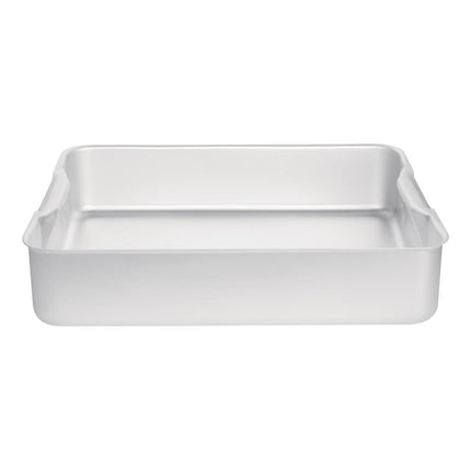 Extra Deep Aluminium Roasting Pan 100mm Depth with Integrated Handles | Vogue | 470mm