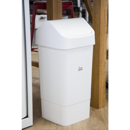 White SYR Waste Bin with Swing Lid 7