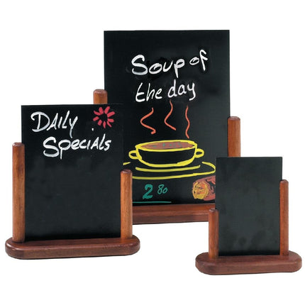 Mahogany Framed Table Chalkboard with Half Frame | Securit | 280x200mm 3