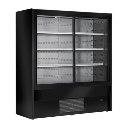 Zoin Cervinho Multi-Deck Display with Sliding Doors Black 1200mm