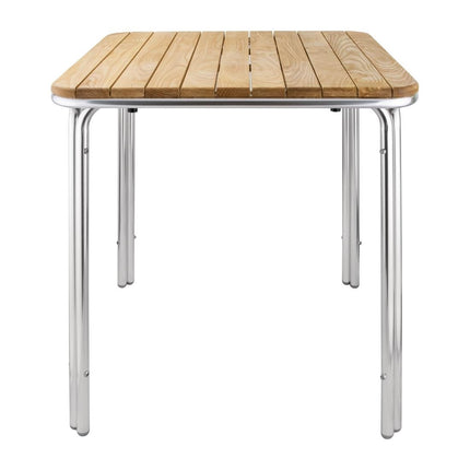 Bolero Square Ash Wood and Aluminium Table 70cm